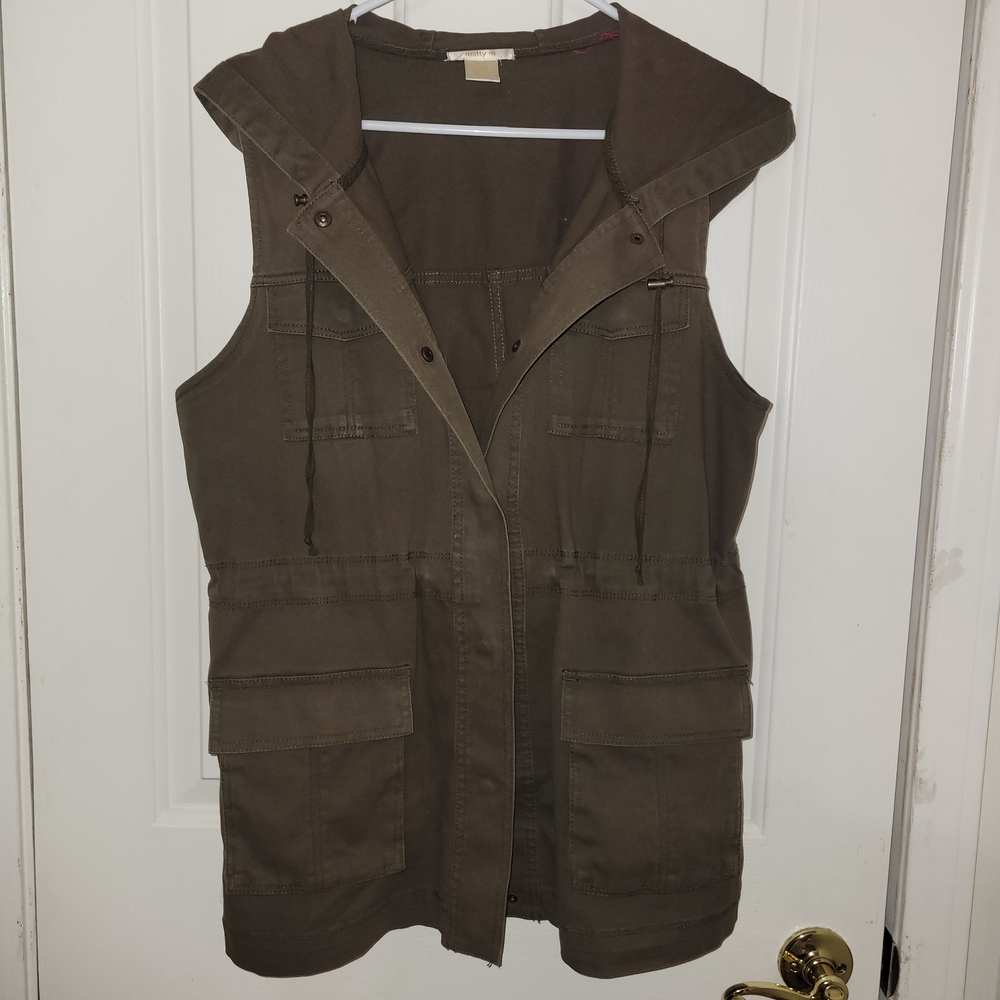 Matty M Olive Hooded Vest